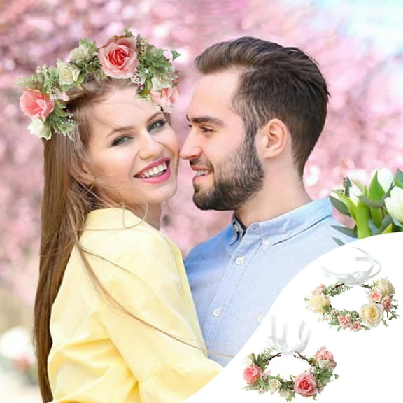 RKSTN Valentine's Day Wreath Headwear Decor Wreath Yellow