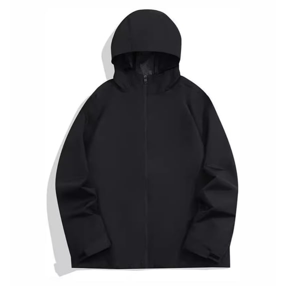 RKSTN Windbreaker Jackets for Men with Hood Mens Sport Coat Long Sleeve Zipper Waterproof Jackets for Men with Pockets (Black ,M)