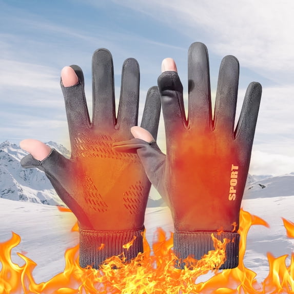 RKSTN Winter Gloves for Women Men - Touchscreen Anti-Slip Palm Windproof Thermal Cycling Glove for Texting Hiking Driving Running