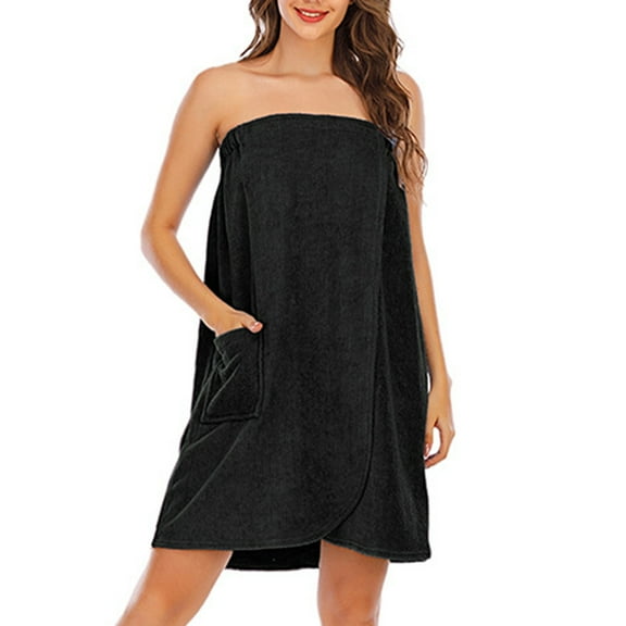 RKSTN Womens Pajamas Fashion Solid Color Thickened Sleeveless Strapless Comfy Nightwear Fall Fashion Winter Casual Sleepwear Nightgowns With Pockets