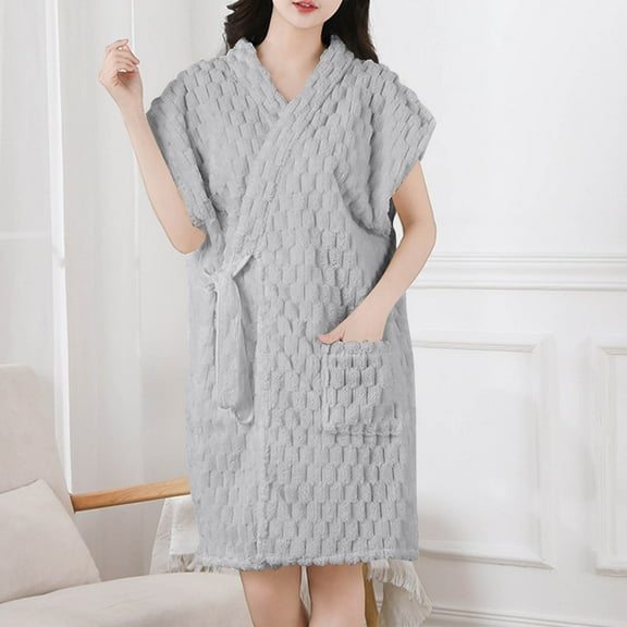 RKSTN Womens Pajamas Fashion Tie-Front Cardigan Solid Color Lightweight Sleeveless Comfy Sleepwear Fall Fashion Winter Casual Long Length Nightwear