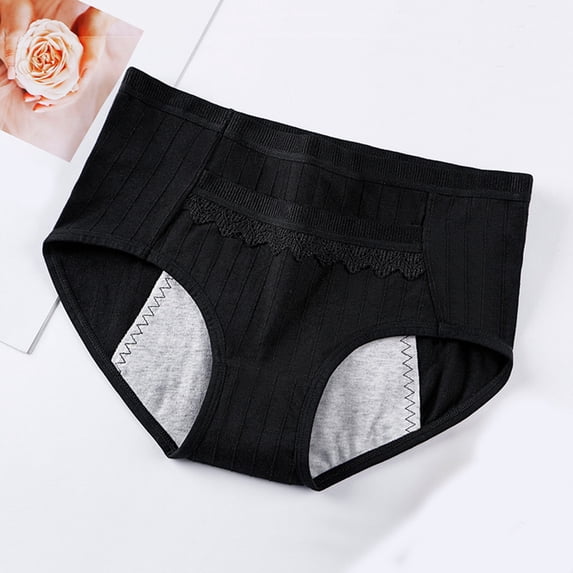 RKSTN Womens Underwear 100% Cotton Underwear Women Lace Panties Low Waist Solid Color Breathable Antibacterial Gusset Underwear