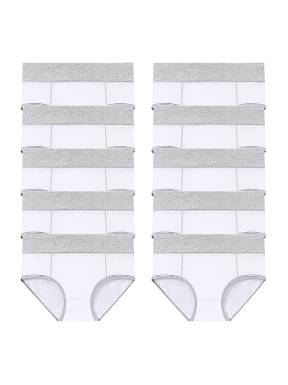 Womens Underwear Cotton Panties for Women Pack Plus Size High Waisted Seamless 10 Pack Lightweight Butt Lifting Panties (White ,XXXXL)