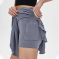 thumbnail image 1 of RKSTN Yoga Shorts for Women Solid Color High Waisted 2 in 1 Comfortable Casual Anti Exposure Performance Running Gym Lightweight Shorts with Pockets, 1 of 3