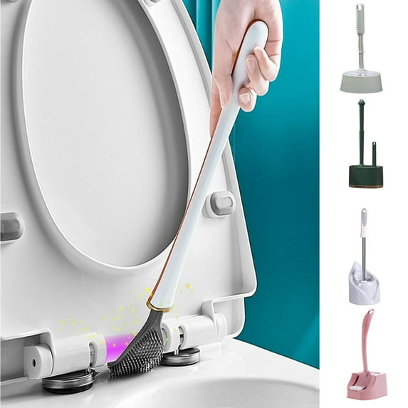 RKSTN toilet brush and holder set Toilet Bowl Brush and,Compact Toilet Cleaner Brush Set for Bathroom Cleaning,Compact Size for Storage and Organization
