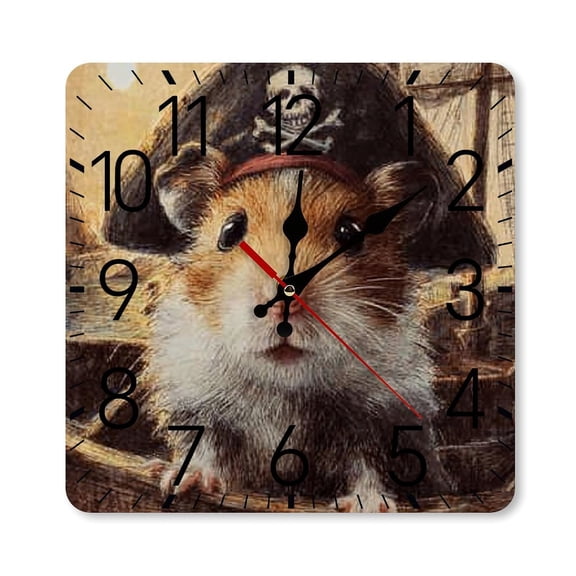 RKSupls 10×10inch Square Silent Wall Clock Wooden Frame, Skull Fire Dark Scale Decorative Clock for Home Bedroom Living Room Office