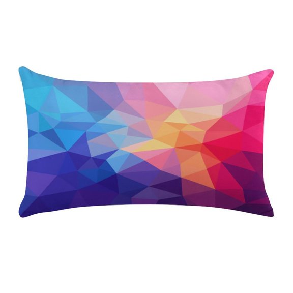 RKSupls 12x20 Inch Abstract Blue Polygon Texture Ultra Soft Short Plush Lumbar Pillow Cover Decorative Rectangle Cushion Case for Sofa Bedroom Living Room