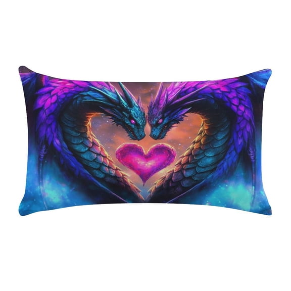 RKSupls 12x20 Inch Dragons Heart Fantasy Space Ultra Soft Short Plush Lumbar Pillow Cover Decorative Rectangle Cushion Case for Sofa Bedroom Living Room