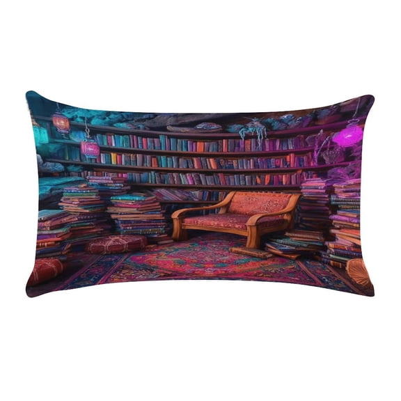 RKSupls 12x20 Inch Magic Library Cave Interior Ultra Soft Short Plush Lumbar Pillow Cover Decorative Rectangle Cushion Case for Sofa Bedroom Living Room
