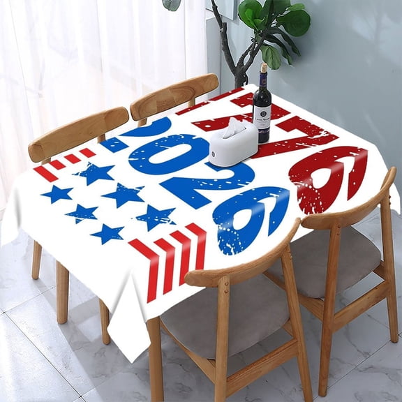 RKSupls 1776-2026 Modern Graphic Rectangle Dining Tablecloth, Washable Wipeable Stain & Wrinkle Resistant Polyester Tablecloth for Kitchen Picnic Party