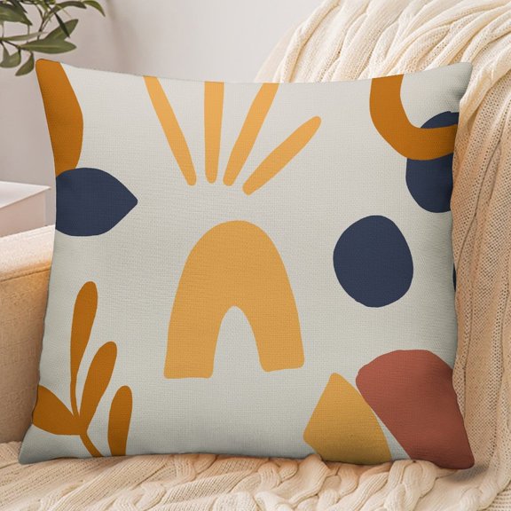 RKSupls 18x18 Inch Envelope Throw Pillow Cover, Abstract Geometric Bauhaus Pattern Soft Polyester Modern Farmhouse Decorative Cushion Case for Home Bedroom Living Room