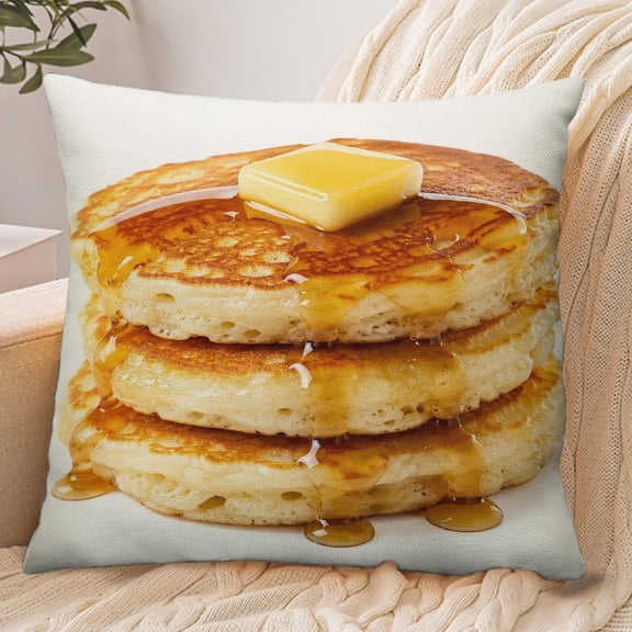 RKSupls 18x18 Inch Envelope Throw Pillow Cover, Cheeseburger Realistic White Soft Polyester Modern Farmhouse Decorative Cushion Case for Home Bedroom Living Room