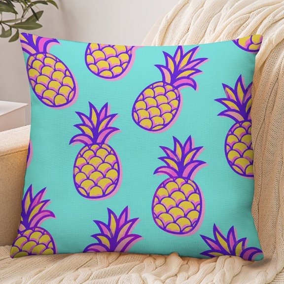 RKSupls 18x18 Inch Envelope Throw Pillow Cover, Pineapple Pop Art Pattern Soft Polyester Modern Farmhouse Decorative Cushion Case for Home Bedroom Living Room