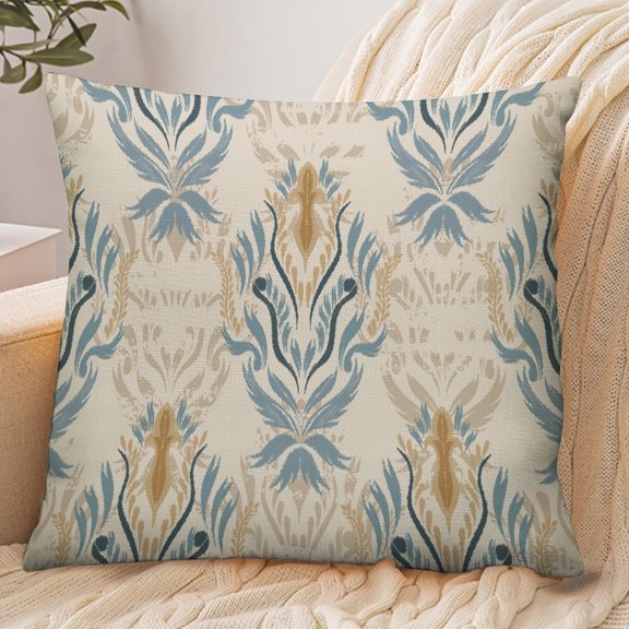 RKSupls 18x18 Inch Envelope Throw Pillow Cover, Vector Seamless Floral Pattern Soft Polyester Modern Farmhouse Decorative Cushion Case for Home Bedroom Living Room