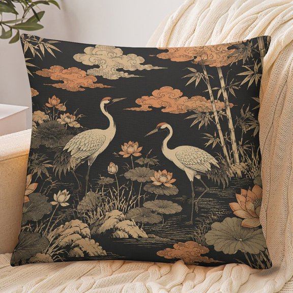 RKSupls 18x18 Inch Envelope Throw Pillow Cover, Willow Boaton Moonlit Lake Soft Polyester Modern Farmhouse Decorative Cushion Case for Home Bedroom Living Room
