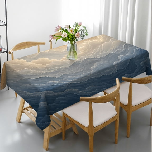 RKSupls 1pc Sunset Cloud Sky Print Rectangular Tablecloth, Polyester Tablecloths Kitchen Accessories, Sunset Cloud Sky