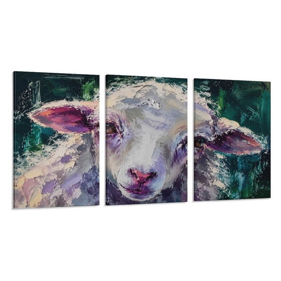 RKSupls 3 Piece Canvas Wall Art Set Modern Farmhouse Living Room Decor Vibrant Rooster Portrait Prints Framed Ready to Hang for Bedroom Office