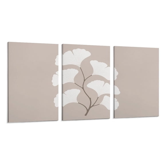 RKSupls 3 Piece Canvas Wall Art Set Modern Farmhouse Living Room Decor White Peony Flowers Prints Framed Ready to Hang for Bedroom Office
