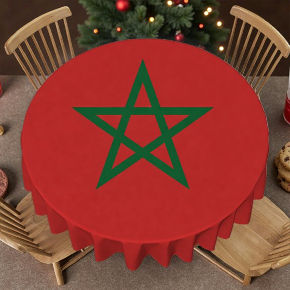 RKSupls 60 Inch Polyester Table Cover - morocco flag Print, Holiday-Themed Design Machine-Made Soft, Wedding, Party, Holiday, Home Dining