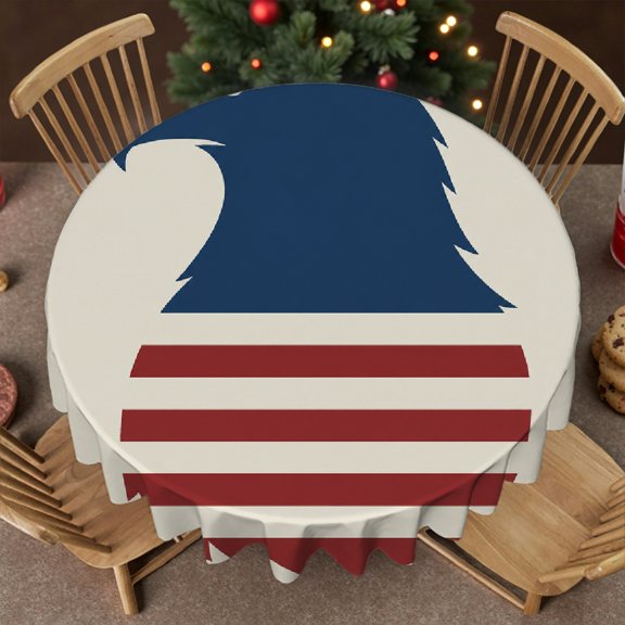 RKSupls 60 Inch Round Tablecloth - Eagle Head Stripes Print, Holiday-Themed Design Polyester Tablecloths Polyester Table Cover ,Decor for Wedding, Party, Holiday, Home Dining