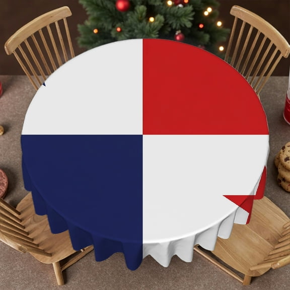 RKSupls 60 Inch panama flag Soft, Holiday-Themed Design - 2D Flat Printing Round Tablecloth, Wedding, Party, Holiday, Home Dining