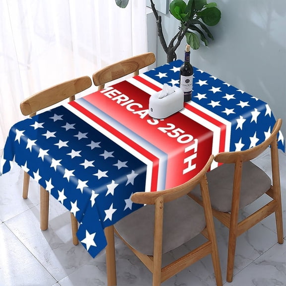 RKSupls Abstract Flag Banner Rectangle Dining Tablecloth, Washable Wipeable Stain & Wrinkle Resistant Polyester Tablecloth for Kitchen Picnic Party