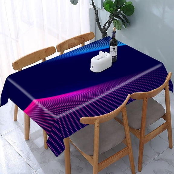 RKSupls Abstract Geometric Hexagon Pattern Rectangle Dining Tablecloth, Washable Wipeable Stain & Wrinkle Resistant Polyester Tablecloth for Kitchen Picnic Party