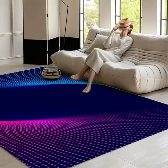 RKSupls Abstract Geometric Hexagon Pattern Soft Fluffy Velvet Area Rug for Living Room Bedroom, Non-Slip Washable Carpet, Modern Minimalist Home Decor Floor Mat