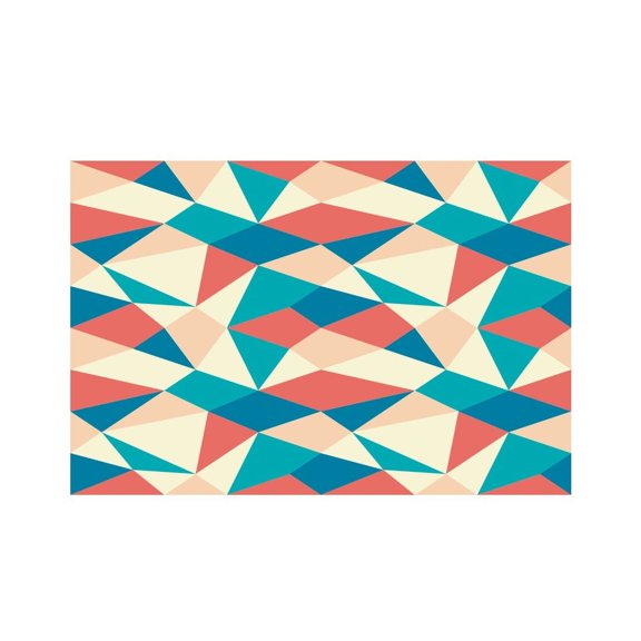 RKSupls Abstract Geometric Luxury Pattern Linen Placemats 30x45cm Straight Edge Stain Resistant Washable Non-Slip Table Mats Table for Kitchen Dining Room Home