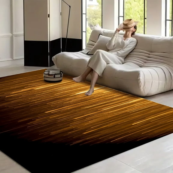 RKSupls Abstract Geometric Unique Pattern Soft Fluffy Velvet Area Rug for Living Room Bedroom, Non-Slip Washable Carpet, Modern Minimalist Home Decor Floor Mat