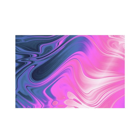 RKSupls Abstract Geometric Wave Pattern Linen Placemats 30x45cm Straight Edge Stain Resistant Washable Non-Slip Table Mats Table for Kitchen Dining Room Home