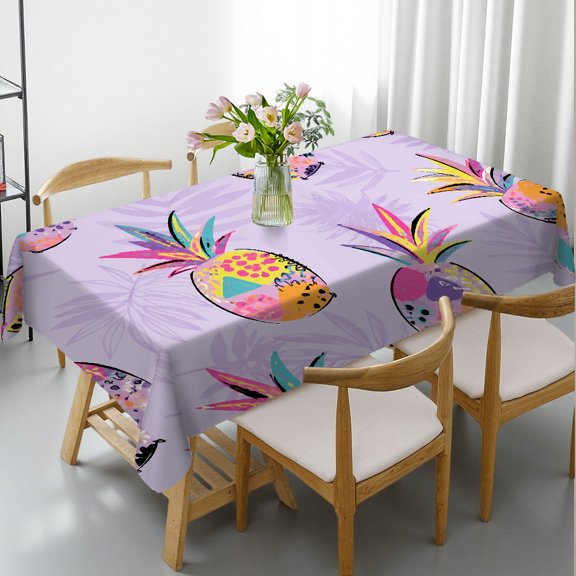 RKSupls Abstract Pineapple Tropical Rectangle Tablecloth, Holiday-Themed Design - Holiday Party Tablecloth Rectangle Tablecloth, Ideal for Kitchen Picnic Party