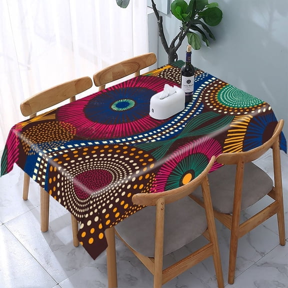 RKSupls Abstract Purple Crystal Background Rectangle Dining Tablecloth, Washable Wipeable Stain & Wrinkle Resistant Polyester Tablecloth for Kitchen Picnic Party