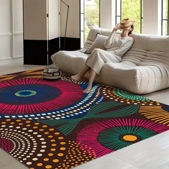 RKSupls Abstract Purple Crystal Background Soft Fluffy Velvet Area Rug for Living Room Bedroom, Non-Slip Washable Carpet, Modern Minimalist Home Decor Floor Mat