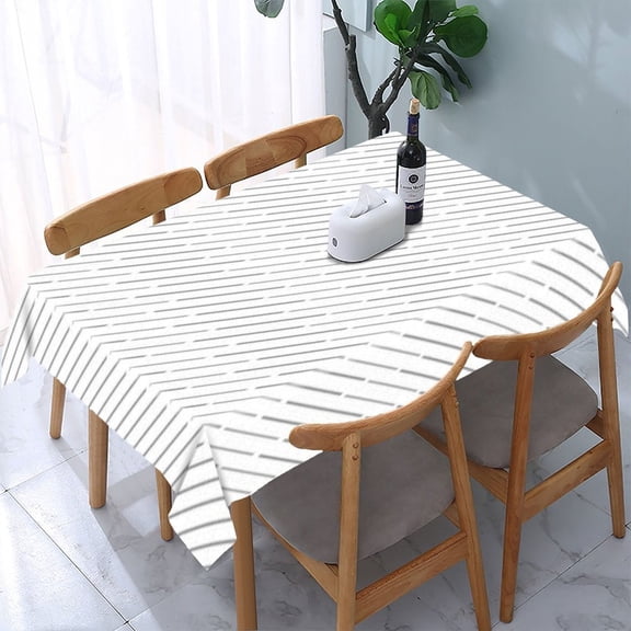 RKSupls Abstract Purple Gold Line Rectangle Dining Tablecloth, Washable Wipeable Stain & Wrinkle Resistant Polyester Tablecloth for Kitchen Picnic Party