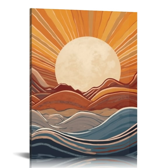 RKSupls Abstract Sunset Waves Ready to Hang, Canvas Wall Art, Wall Decor
Bathroom Bedroom Kitchen Living Room Office Wall Decor Prints
