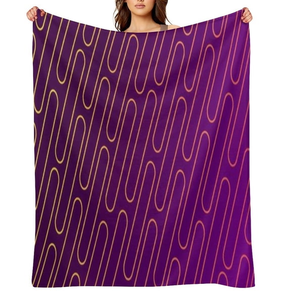 RKSupls Abstract Wave Line Pattern Soft Flannel Throw Blanket, Lightweight Fuzzy Warm Cozy Blanket for Couch Bed Home Travel Decor