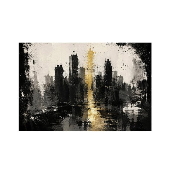 RKSupls Abstract Womanwith Gold Brushstroke Monochrome Linen Placemats 30x45cm Straight Edge Stain Resistant Washable Non-Slip Table Mats Table for Kitchen Dining Room Home