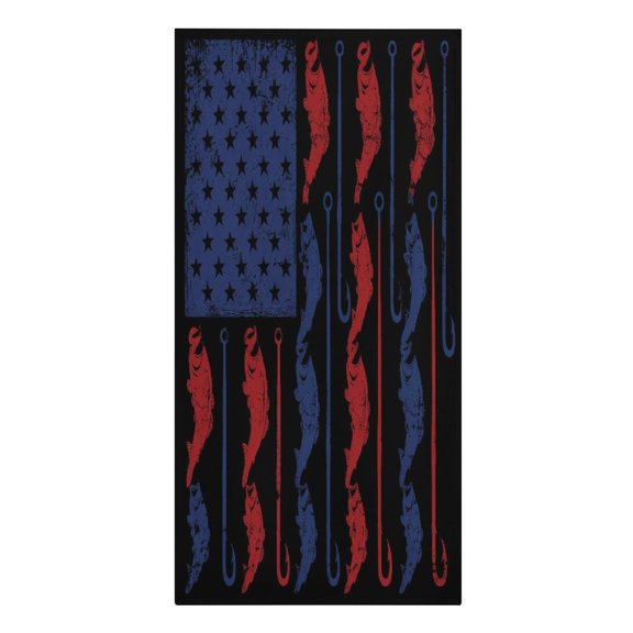 RKSupls American Flag Bass Fish Hooks Grunge Microfiber Beach Towel Absorbent Compact Towels for Swimming Pool Beach Travel Things for Vacation Essentials Adult Gift,61.430.3Inch