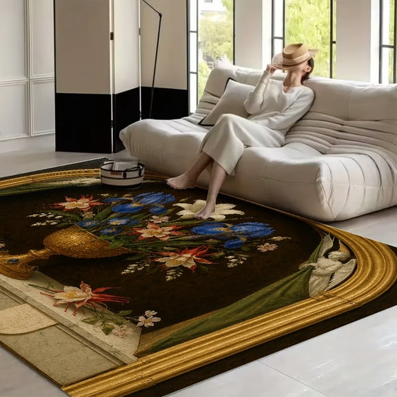 RKSupls Angels Playing Music Renaissance Art Soft Fluffy Velvet Area Rug for Living Room Bedroom, Non-Slip Washable Carpet, Modern Minimalist Home Decor Floor Mat