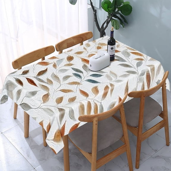 RKSupls Autumn Leaves Rectangle Dining Tablecloth, Washable Wipeable Stain & Wrinkle Resistant Polyester Tablecloth for Kitchen Picnic Party