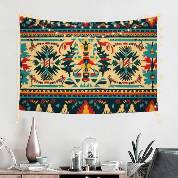 RKSupls Aztec Boho Geometric Pattern Print Tapestry, Home Tapestry Suitable for Hanging for Decorative Wall Hanging, Decorative Bedroom, Living Room Decoration - 60*40in