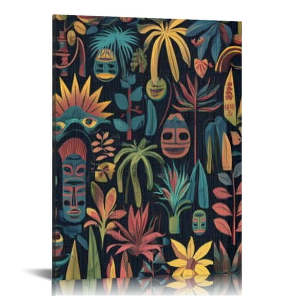 RKSupls Aztec Pattern Canvas Wall Art, Canvas Prints Wall Art for Living Room Bedroom Entryway Office, Art Print Painting for Valentine's Day Home Decorations,16x20in