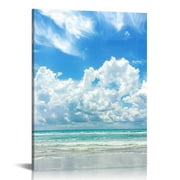 RKSupls Beach Scene Clouds Sea Canvas Wall Art, Canvas Print, Ready to Hang Bathroom Bedroom Kitchen Living Room Office Wall Decor Prints