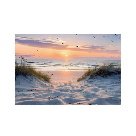 RKSupls Beach Sunset Birds Dunes Linen Placemats 30x45cm Straight Edge Stain Resistant Washable Non-Slip Table Mats Table for Kitchen Dining Room Home