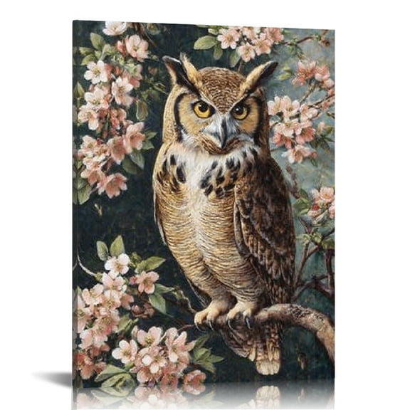 RKSupls Beautiful Owl Canvas Wall Art, Canvas Prints Wall Art for Living Room Bedroom Entryway Office, Art Print Painting for New Year Home Decorations,12x16in