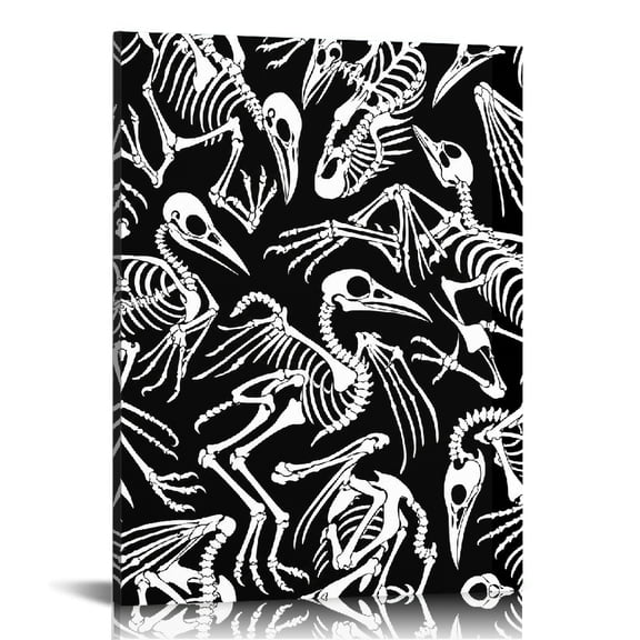 RKSupls Bird Skeleton Pattern  Canvas Print, Canvas Wall Art,  Modern Art Bathroom Bedroom Kitchen Staircase Wall Decor Prints