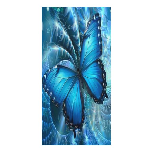 RKSupls Blue Butterfly Swirl Magic Microfiber Beach Towel Absorbent Compact Towels for Swimming Pool Beach Travel Things for Vacation Essentials Adult Gift,61.4×30.3Inch