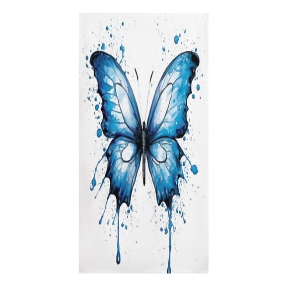 RKSupls Blue Butterfly Water Splash Microfiber Beach Towel Absorbent Compact Towels for Swimming Pool Beach Travel Things for Vacation Essentials Adult Gift,61.430.3Inch