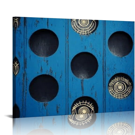 RKSupls Blue Evil Eye Dots Canvas Wall Art, Mystic Ethnic Wall Decor Print, Modern Artwork for Living Room Bedroom Office Home Decor